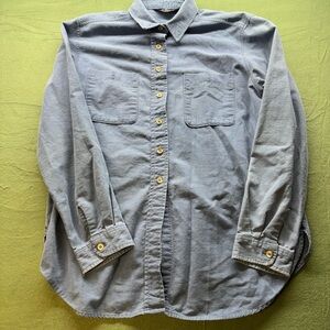 Vintage women’s woolrich long sleeve blue shirt made In USA